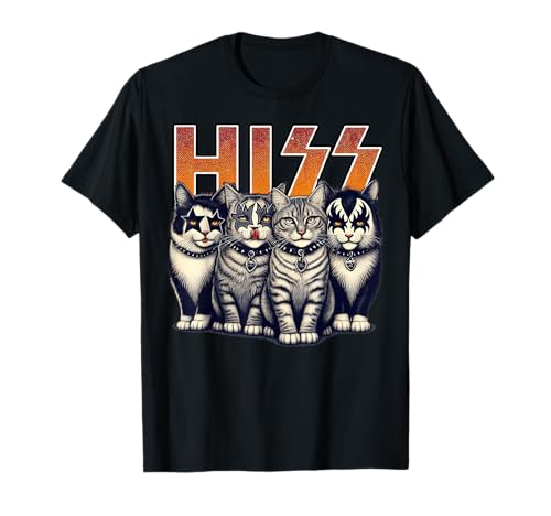 Hiss Funny Cats Kittens Rock Rockin Birthday Gifts Idea T-Shirt