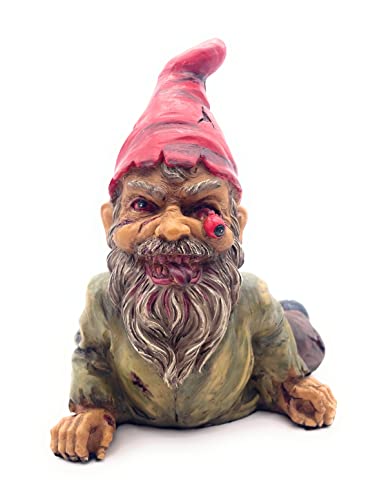 RUSTIX Scary Crawling Zombie Garden Gnome Statue – Hand-Painted Resin Horror Figurine for...