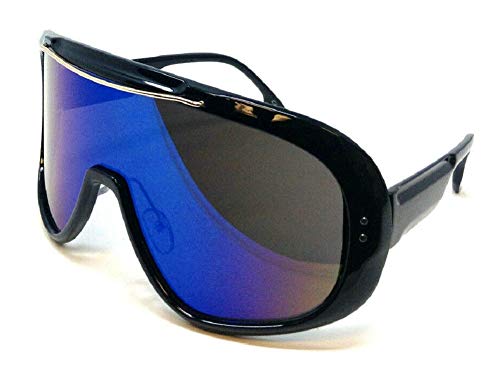 Dweebzilla Futuristic Oversized Shield One Piece Lens Wrap Around Sunglasses