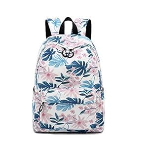 Acmebon Bolso Impermeable para Chicas Mujeres Mochila Monedero Moderna para Adolescentes Flor Rosa