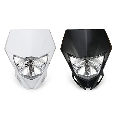 Motorcycle Universal Headlights Head Light Headlamp For Pit Dirt Bike Motocross Enduro Supermoto (White) #TOP6