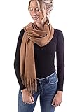 WOMEN'S WEAR U&F FASHIONSTORE U&F Damen Schal | 100% Viskose | Einheitsgröße | Casual Basic | Pashmina Schal | Herbstschal | Eleganter Winterschal für Frauen | Halstuch | Camel