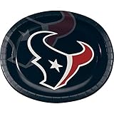 Trendware Houston Texans Oval Paper Plates, 24 Count