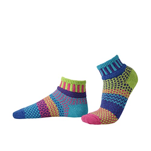 Solmate Socks Mismatched Quarter Length Socks for Women/Men, USA Made with Recycled Yarns