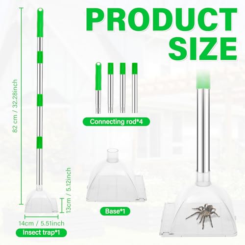 Atrapador de arañas de 82 cm regulable para capturar insectos vivos 3