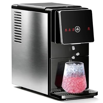 Antarctic Star Nugget Ice Maker Countertop, 33 Lbs/24H, Automatic Ice Dispenser, Self-Cleaning Portable Ice Machine, 1.8L Water Tank, Touch Screen & Auto Ice Drop, for Home/Office/Kitchen