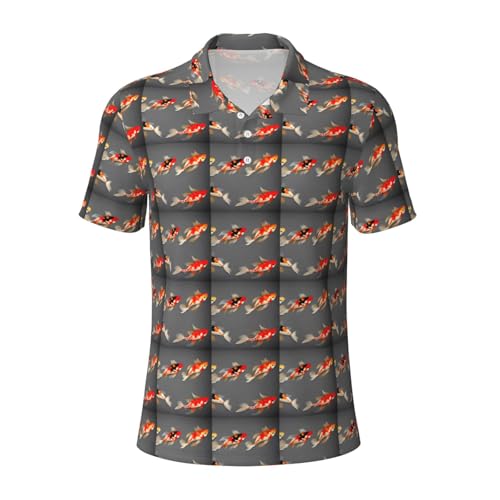 Polo motif carpes koï respirant idéal pour l'été, le travail et vos voyages