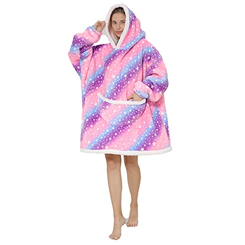 Oversized Blanket Hoodie - Sherpa Fleece Wearable Blanket for Unisex Adult Women Men, Fluffy Giant Comfortable Hooded Sweatshirt