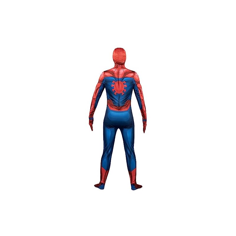 MARVEL-Spider-Man-Official-Adult-Deluxe-Zentai-Halloween-Costume-Stretch-Spandex-with-Hidden-Zippers-and-Wrist-Slits-M MARVEL-Spider-Man-Official-Adult-Deluxe-Zentai-Halloween-Costume-Stretch-Spandex-with-Hidden-Zippers-and-Wrist-Slits-M