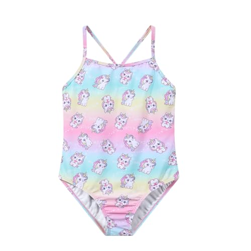 Image of Girls One Piece Swimsuit, Quick Dry Cute Bathing Suit for Kids, Comfortable Swimwear for Beach for 5-12 Years
