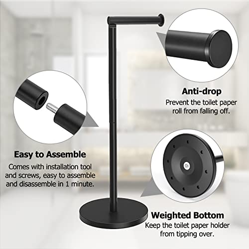 Topsky Free Standing Toilet Roll Holder, Stainless Steel Anti Rust Toilet Paper Holder for 4-5 Jumbo Rolls - Image 4