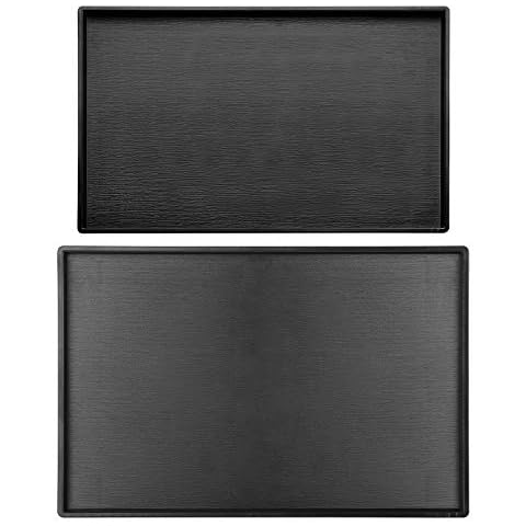 Cedilis 2 Pack Rectangular Serving Trays, Non-Slip Multi-Purpose Plastic Tray for Coffee Table, Kitchen, Parties Cover