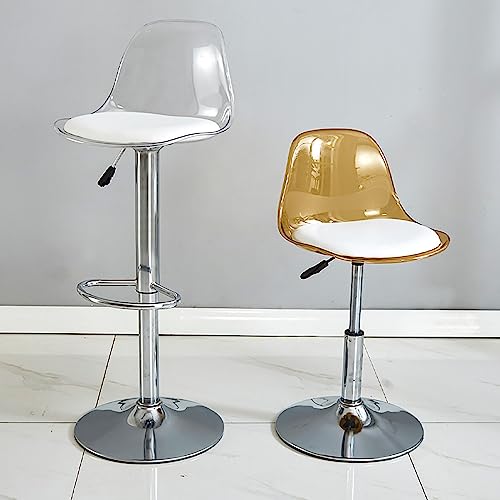 Tabourets de bar en acrylique transparents chaises de cuisine pivotantes réglables hauteur comptoir - 5