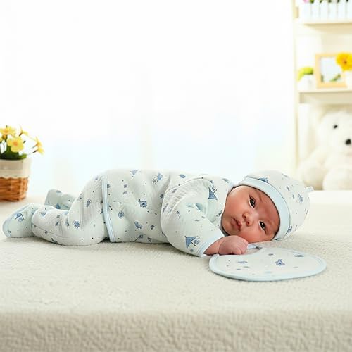 Image of Presents New Born Baby Winter Wear Printed Baby Clothes 5Pcs Sets 100% Cotton Boys Girls Unisex Baby Cotton /Winter or Flannel Suit Infant Clothes