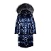 Produktbild Daunenmantel Für Damen, Lange Jacken Mit Kapuze, EP Fellkragen Weißer Duck Dich Daunenjacke, Mode Glänzender Stoff Blue S