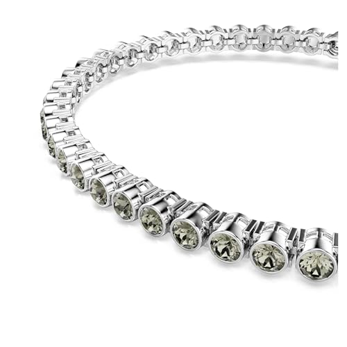 Swarovski Imber Emily Tennis bracelet, Round cut, Black, Rhodium finish4