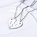 Valyria Personalized Engraved Stainless Steel Matching Heart Puzzle Pendant His and Hers Necklace Custom Couple Name Necklaces(2 Half Heart-Silver) VA002