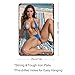 1pcs A woman in a red - and - white striped bikini stands beside a colorful wall by the seaside with boats and colorful buildings in the background. Pin Up Sexy Girl Hot Bikini Women Vintage Metal Tin Sign Girl Poster For Bathroom Home Car Club Bar Man Cave Retro Art Wall Decor 12*8 Inch