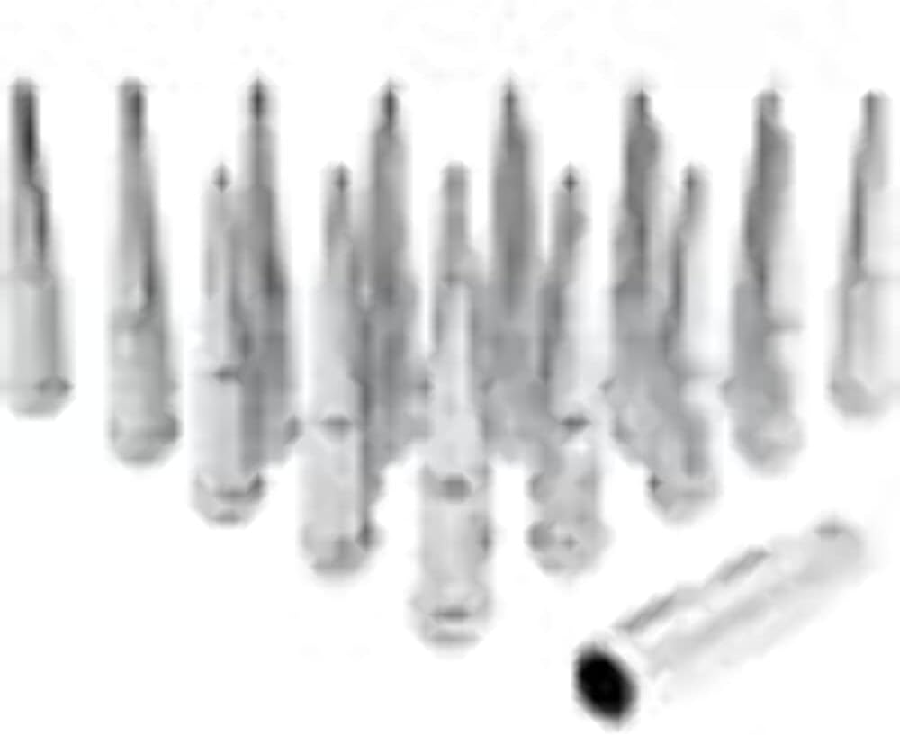 Wheel Accessories Parts 23 Pcs 1/2"-20 Thread Spike Spline 4.40" Long Lug Nuts Chrome Truck Spline Hex Fits Jeep Cherokee CJ Grand Cherokee Wrangler