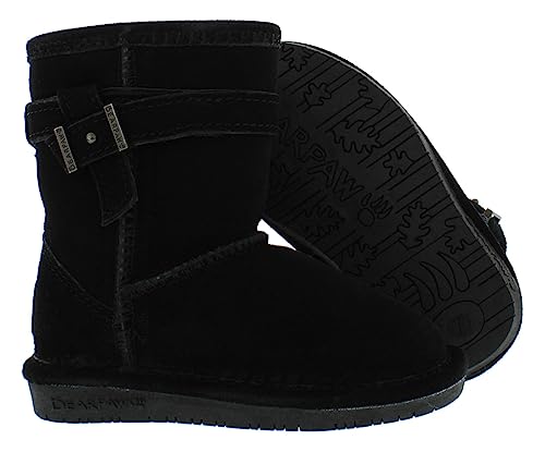 BEARPAW Girl's Val Toddler Black Low Top Suede Boot - 11M2