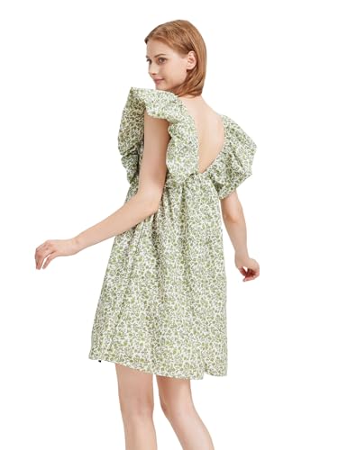 Image of Women's Summer Dress Floral V-Neck Sleeveless Casual Mini Dress Sundress