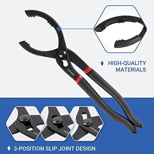Induzeug 12" Oil Filter Wrench Pliers, Adjustable Oil Filter Removal Tool, Ideal For Engine Filters, Cars,Trucks #TOP1