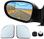 yonwait Car Blind Spot Mirror, 2PCS HD Convex Glass Angle Adjustable for Side Rearview Mirrors, Fan Shaped Frameless Rotatable Wide Angle Blind Spot Mirror for SUV, Truck, Car Exterior Accessories