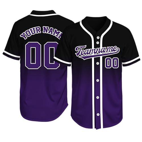 Image of Custom Baseball Jersey Personalized Stitched or Printed Name Number Baseball Shirt Sports Uniform Gifts for Men Women Youth
