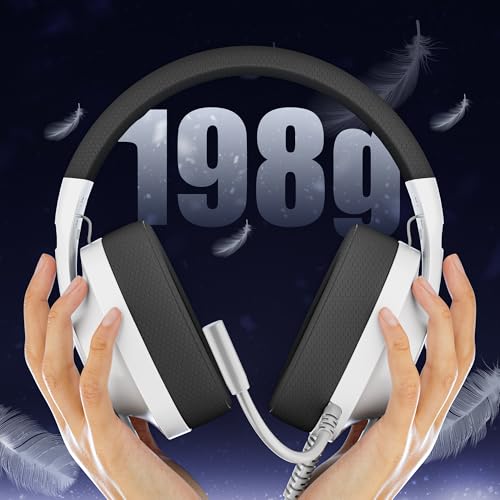 Image of WIRWTRU S30 Gaming Headset with Microphone,198g Lightweight Design, Wired Gaming Headphones for Xbox, Xbox Series X|S, PS5, PS4, Switch, PC, Noise Cancelling Mic, Soft Earmuffs (White&Black)