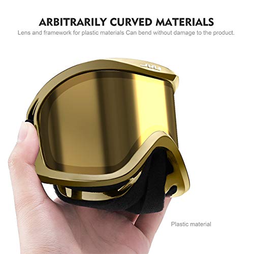 Juli Snowboard & Ski Goggles - Premium Snow Goggles (Gold) #TOP3