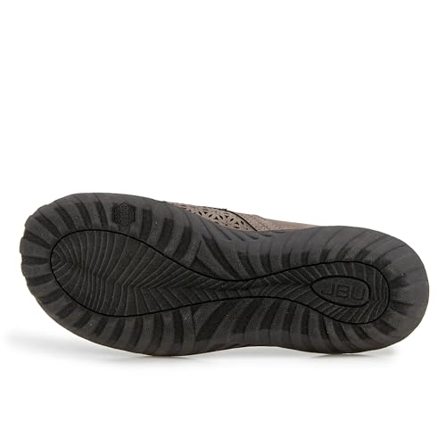 JBU by Jambu Women's Florida Loafer Flat, Mocha Shimmer, 9.5 A side view of the Florida Loafer Flat, demonstrating its durable rubber sole and slip-on design