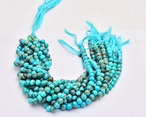 Perles turquoise Arizona naturelle 7mm perles rondes facettées LKBEADS fil 7 pouces