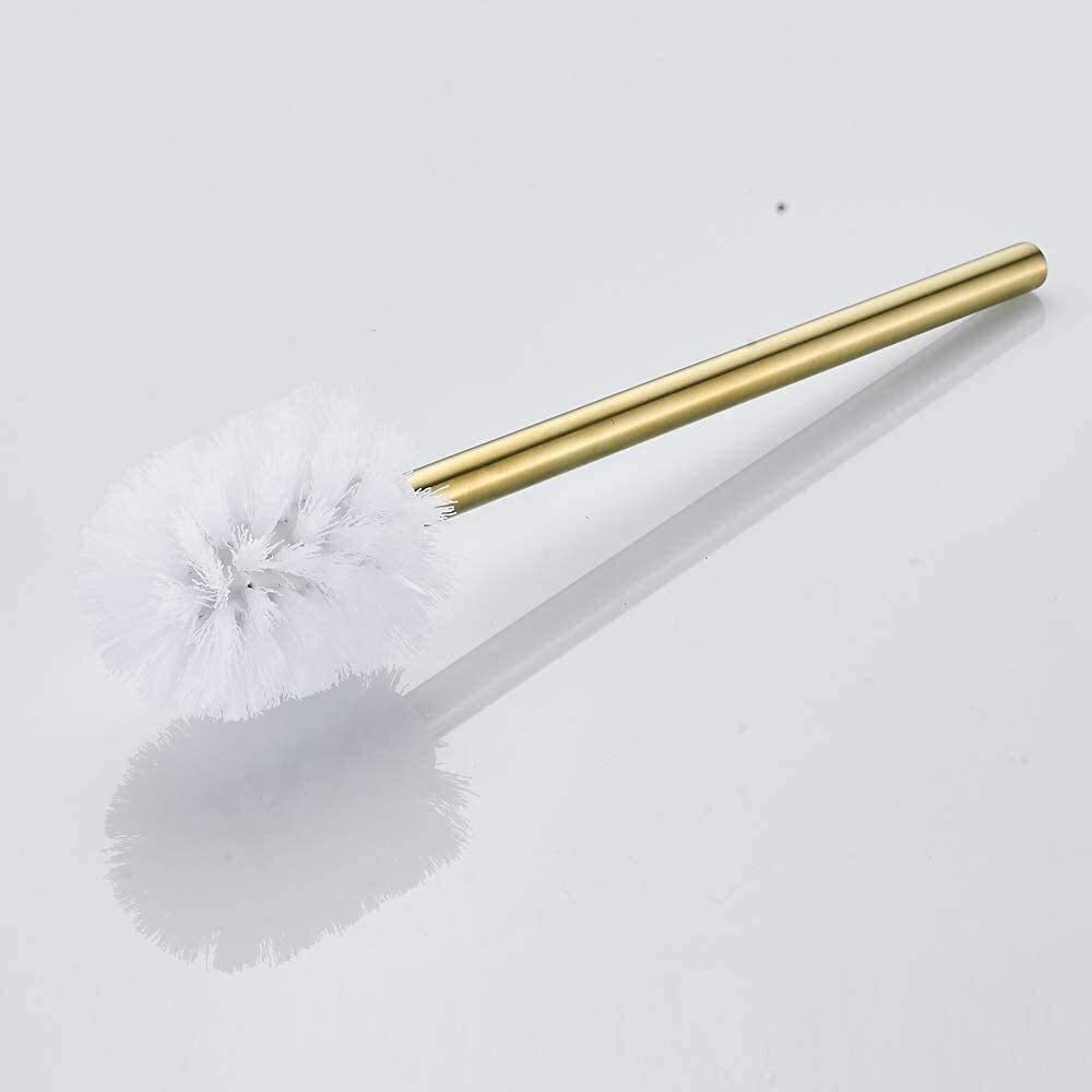 Toallero de Montaje en Pared Toallero para el Hogar Soporte de Anillo de Toalla de Baño Dorado Cepillado Acero Inoxidable 304 Accesorio de Baño Toallero/Toilet Brush Holder