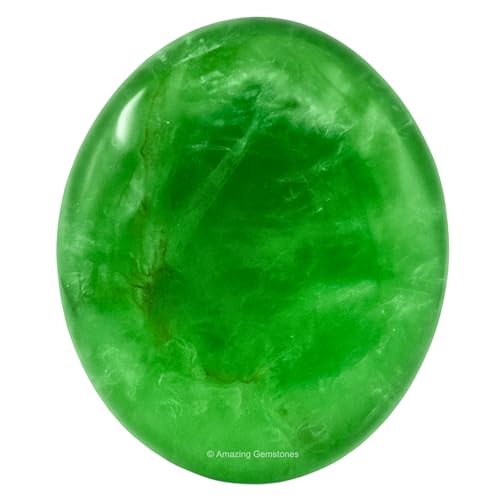 Image of Amazing Gemstone Green Fluorite Crystals and Healing Stones - Large Palm Stone Crystals Piedra - Crystal for Good Luck, Balanced Positive Energy, Meditation - Unique Stocking Stuffers Gifts for Women
