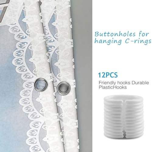 Rideau de douche imperméable contre les moisissures en textile lavable - 6