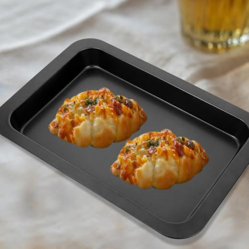 Molde rectangular de acero al carbono para hornear repostería casera en pack de 2 piezas negro 8