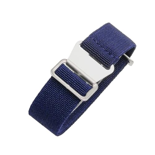 18 20 22mm �i�C�����X�g���b�v Samsung Galaxy Watches 3�Ή� Amazfit Watch Troops �p���V���[�g�o�b�N�p�b�N �E�H�b�`�o���h�Ή�(Blue,20MM_SILVER BUCKLE)