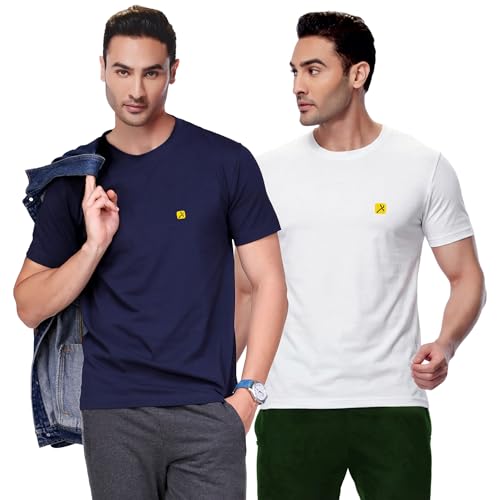 Image of AMUL COMFY Men's Cotton Plain Round Neck Half Sleeve Casual T-Shirts