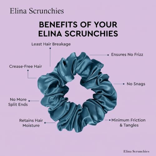 Image of Elina 12 Pcs Luxury Satin Scrunchies Set Anti-Hair-Breakage, Silk Hair Ties Set For Girls, Women Elastic Rubber, Best Gift For Mom, Sister, Friends (Pack of 12)(Oceanic Multi Colors)