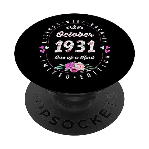 Cumpleaños Floral - Las Leyendas nacen en Octubre de 1931 PopSockets PopGrip Intercambiable