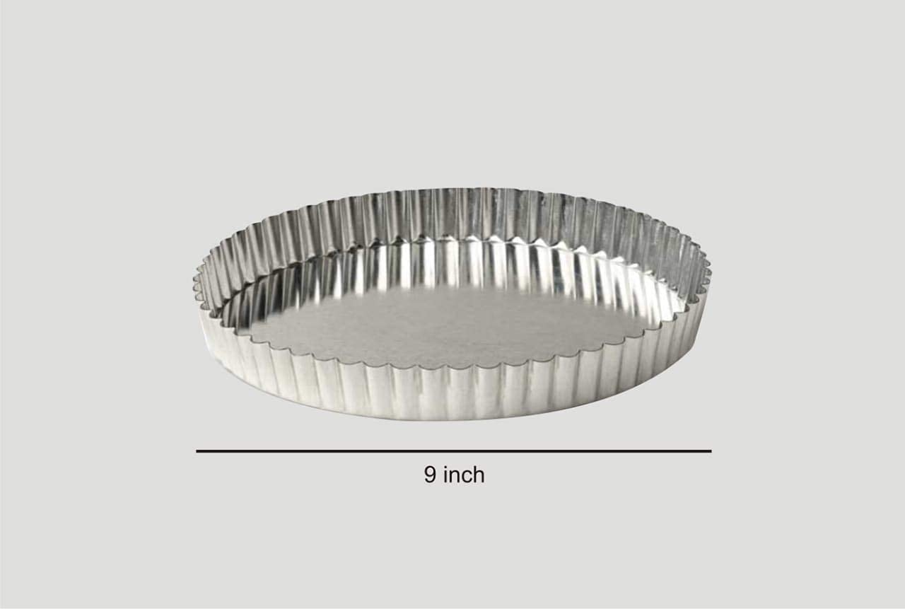 Ochtend ® 9" Almunium Pie Dish Quiche Pan Tart Mould with Removable Bottom for Baking in OTG Oven. 2