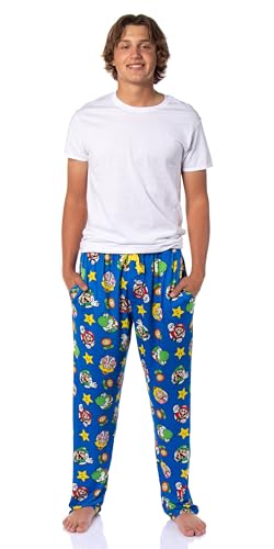 Nintendo Men's Super Mario Luigi Peach Yoshi AOP Soft Sleep Lounge Pajama Pants2