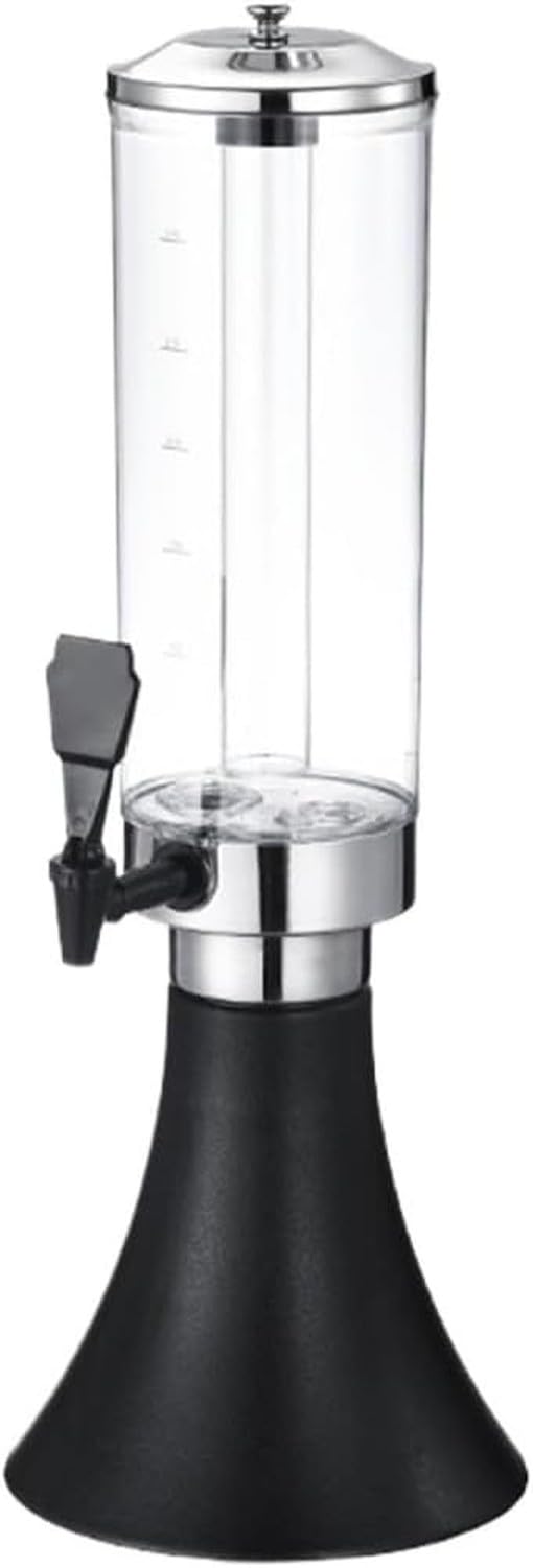 KGAIXN Drink Dispenser for Parties 100oz 3L Sauce Juice Server Draft Beer Container Drink Dispensers for Water Kegs Beverage Station, Black, 22x61cm