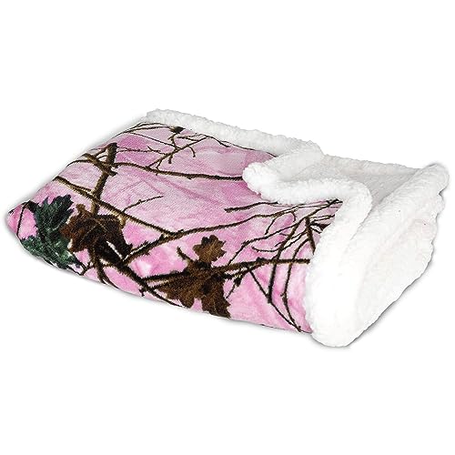 Image of Ultra Soft Sherpa Fleece Camo Throw Blanket | Cozy, Plush Baby Blanket for Kids | Reversible with Camo Prints | Washable | Wide Size for Extra for Warmth & Comfort | Cute Baby Shower Present
