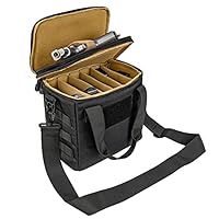 ProCase Taktisch Pistole Tasche, Deluxe gepolsterte Pistole Gun Range Bag Magazine Munition Waffen Zubehör Tasche Gewehr Ausrüstung für Jagd Schießstand Sport -Schwarz