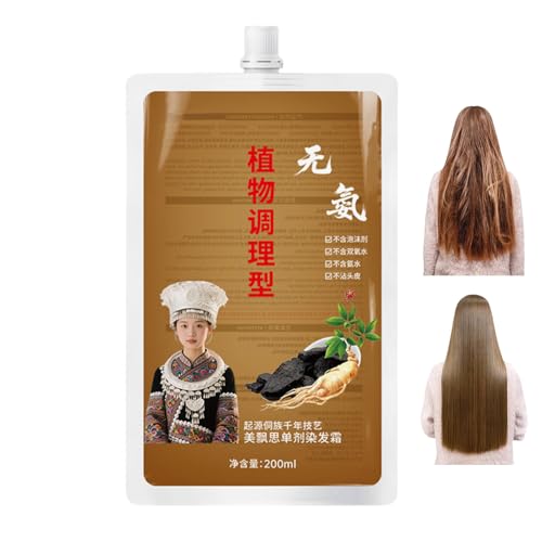 Champú Tinte - Tinte Capilar Natural en Champú para Mujer - Acondicionador En Crema De Larga Duración Diseño Para Familia Mujeres Hombres Adultos Principiantes Niñas Madre