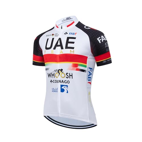 Men's Cycling Bike Jersey Short Sleeve Biking Shirt with 3 Rear Pockets + Zipper Pocket Breathable Quick Dry Bicycle Jersey (5,Large)