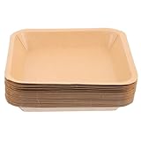 iplusmile Kraftpapier Lebensmittelteller 25 Stück 17X15X3cm Stabile Einwegteller für Frittierte Snacks und Party im Freien