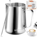 HOOMIL Milk Frothing Pitcher, 12oz/20oz/32oz Stainless Steel Steaming Pitcher Barista Milk Frother Cup Jug for...
