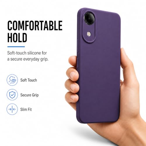 Image of FIRST MART Matte Silicone Back Cover for Vivo T5e - Purple
